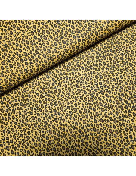 Tissu, Cretonne de Coton, Motif Fauve Savane, Tons Fauves, Laize 150 cm, 100% Coton