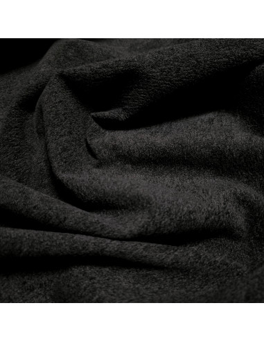 Tissu, Velours Uni Mat, Noir Intense, Laize 140 cm, 100% Polyester