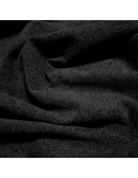 Tissu, Velours Uni Mat, Noir Intense, Laize 140 cm, 100% Polyester