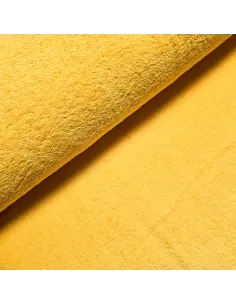 Tissu, Éponge de Coton Uni, Jaune Soleil, Laize 140 cm, 100% Coton
