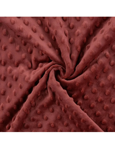 Tissu, Polaire Minky Pois Reliefs, Terracotta, Laize 150 cm, 100% Polyester 255g/m²