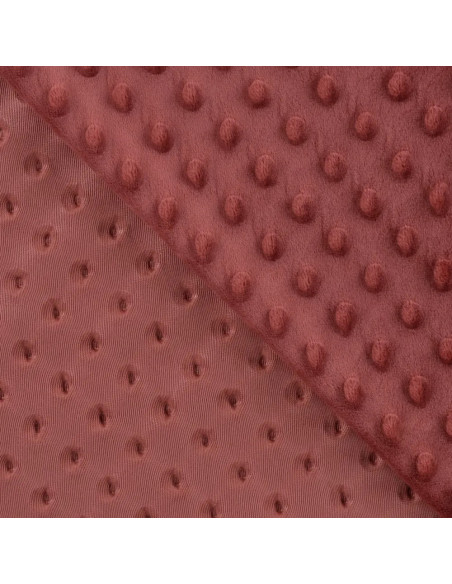 Tissu, Polaire Minky Pois Reliefs, Terracotta, Laize 150 cm, 100% Polyester 255g/m²