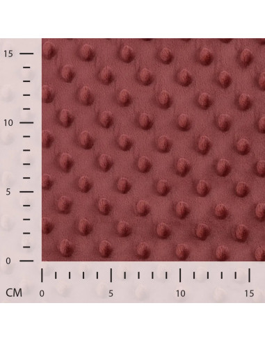 Tissu, Polaire Minky Pois Reliefs, Terracotta, Laize 150 cm, 100% Polyester 255g/m²