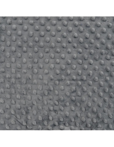 Tissu, Polaire Minky Pois Reliefs, Gris Moyen, Laize 150 cm, 100% Polyester