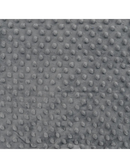 Tissu, Polaire Minky Pois Reliefs, Gris Moyen, Laize 150 cm, 100% Polyester