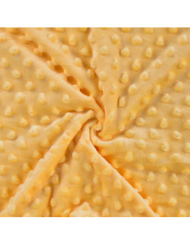 Tissu, Polaire Minky Pois Reliefs, Jaune, Laize 150 cm, 100% Polyester 255g/m²