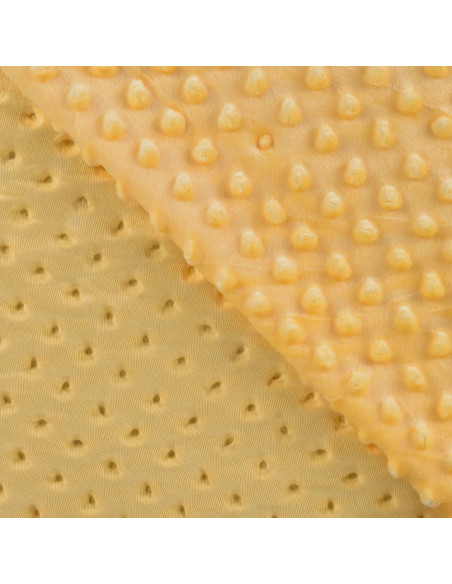 Tissu, Polaire Minky Pois Reliefs, Jaune, Laize 150 cm, 100% Polyester 255g/m²