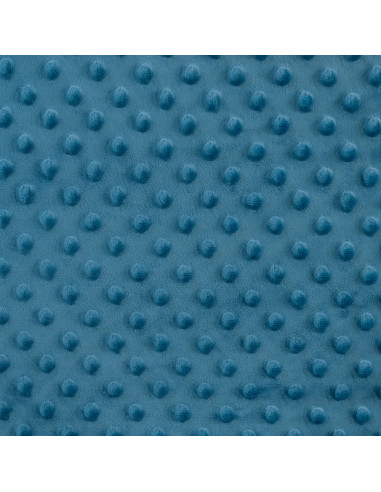 Tissu, Polaire Minky Pois Reliefs, Bleu Pétrole, Laize 150 cm, 100% Polyester