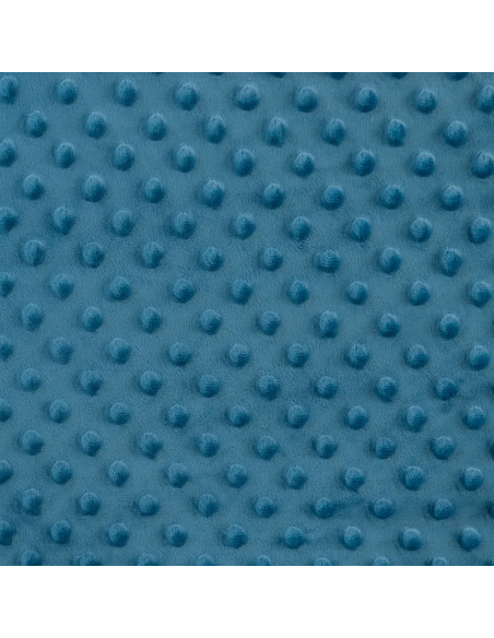 Tissu, Polaire Minky Pois Reliefs, Bleu Pétrole, Laize 150 cm, 100% Polyester