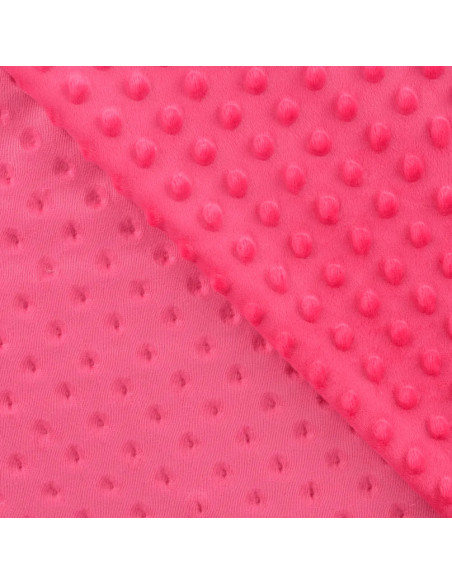 Tissu, Polaire Minky Pois Reliefs, Rose Fuchsia, Laize 150 cm, 100% Polyester 255g/m²