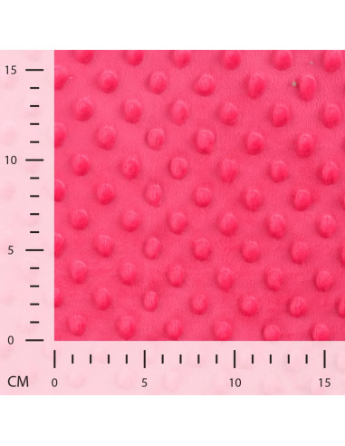 Tissu, Polaire Minky Pois Reliefs, Rose Fuchsia, Laize 150 cm, 100% Polyester 255g/m²
