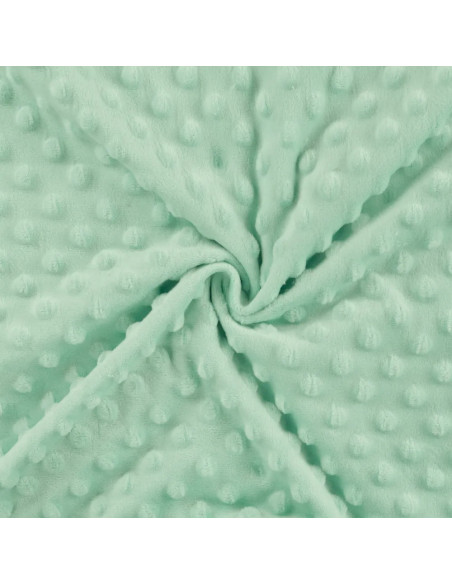 Tissu, Polaire Minky Pois Reliefs, Vert d'eau, Laize 150 cm, 100% Polyester