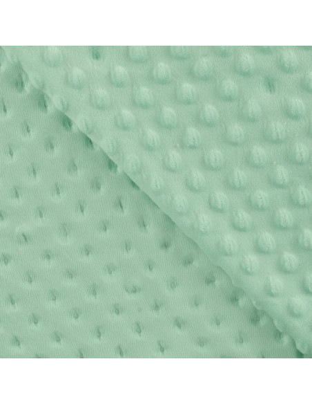Tissu, Polaire Minky Pois Reliefs, Vert d'eau, Laize 150 cm, 100% Polyester