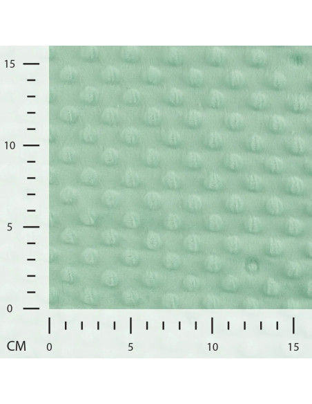 Tissu, Polaire Minky Pois Reliefs, Vert d'eau, Laize 150 cm, 100% Polyester