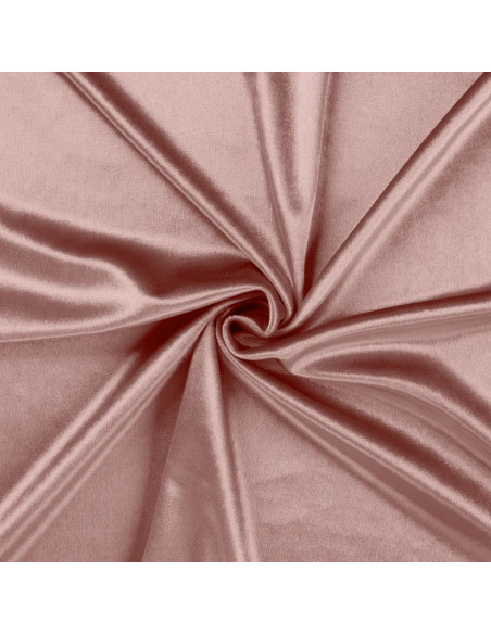Tissu, Velours Ras Stretch, Vieux Rose, Laize 140 cm, 100% Polyester