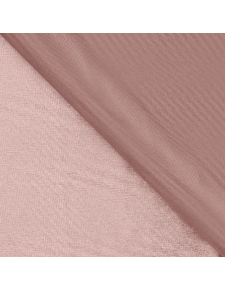 Velours de luxe, ras, souple et stretch, vieux rose