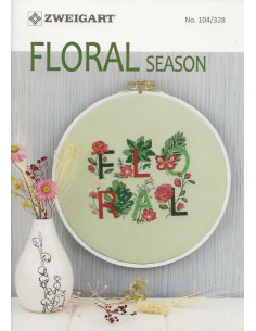 Livret de broderie N°328 - Point de croix/point compté - Floral season