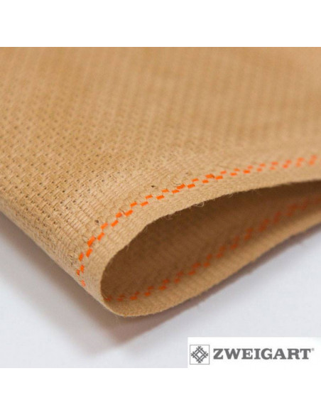 Toile à broder Aïda, coupon 48x53cm, 5,4 fils/cm, marron