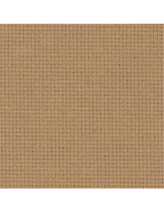 Tissu, Toile à Broder Aïda, Marron, Coupon 48x53 cm, 100% Coton 5.4 fils/cm 2