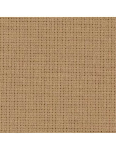 Tissu, Toile à Broder Aïda, Marron, Coupon 48x53 cm, 100% Coton 5.4 fils/cm