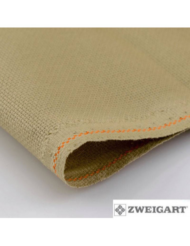 Tissu, Toile à Broder Aïda, Sable, Coupon 48x53cm, 7 fils/cm Coton