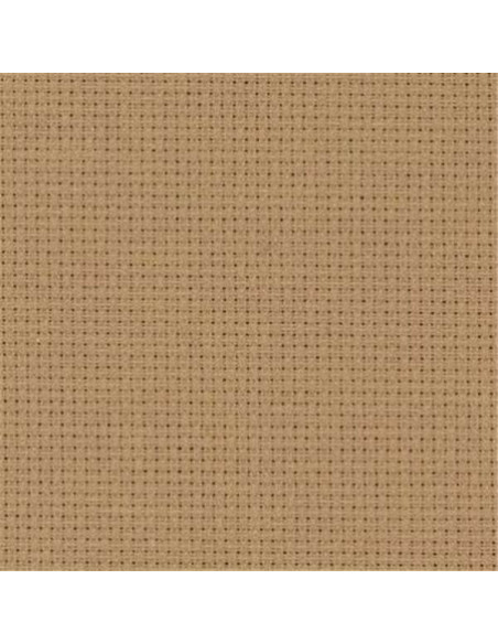Tissu, Toile à Broder Aïda, Sable, Coupon 48x53cm, 7 fils/cm Coton