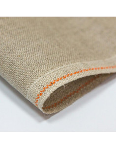 Tissu, Toile à Broder Belfast, Naturel, Coupon 48x53cm, Lin 12,6 fils/cm