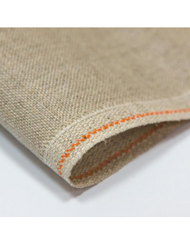 Tissu, Toile à Broder Belfast, Naturel, Coupon 48x53cm, Lin 12,6 fils/cm