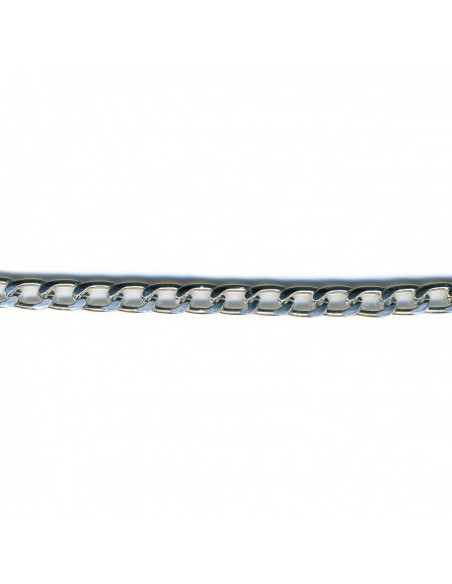 Chaine plate, 1 rang, 8mm, thermocollant, argent