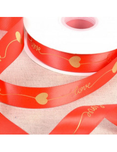 Ruban thème Love, 25mm, rouge