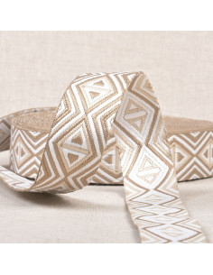 Sangle losanges, 38mm, beige