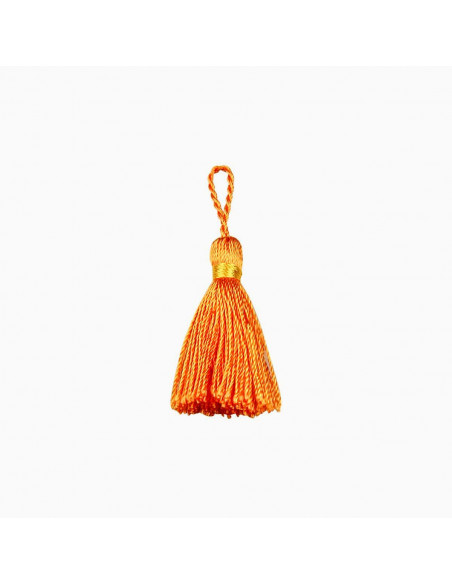 Pompon brillant flochette, 4cm, orange