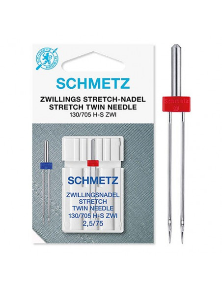 Aiguilles machine à coudre, Double Stretch, 75, 2.5