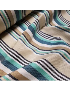 Tissu, Toile d'Extérieur Rayures Marines, Turquoise, Laize 150 cm, 100% Polypropylène 271g/m² 2