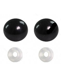 Yeux sécurisés à clipser, 10 paires, 8mm, noir