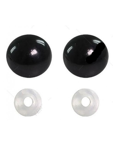 Yeux sécurisés à clipser, 10 paires, 14mm, noir