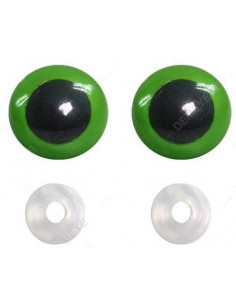 Yeux sécurisés à clipser, 10 paires, 8mm, vert