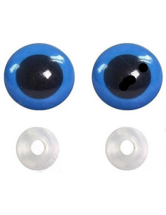 Yeux sécurisés à clipser, 10 paires, 12mm, bleu