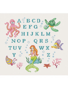 Kit canevas Abécédaire, Fonds marins