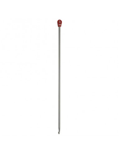 Crochet tunisien, 30cm, 5mm, gris