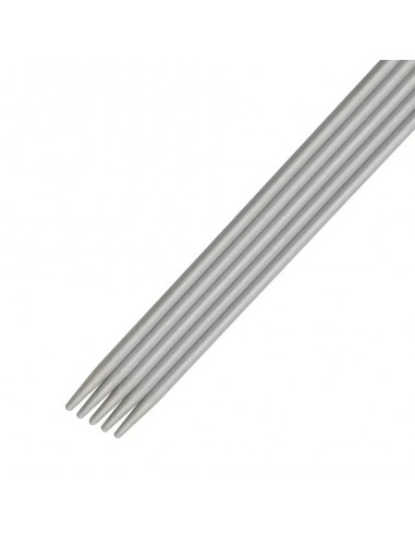 Aiguilles à tricoter à 2 pointes, 20cm, Ø2,5mm, gris perle