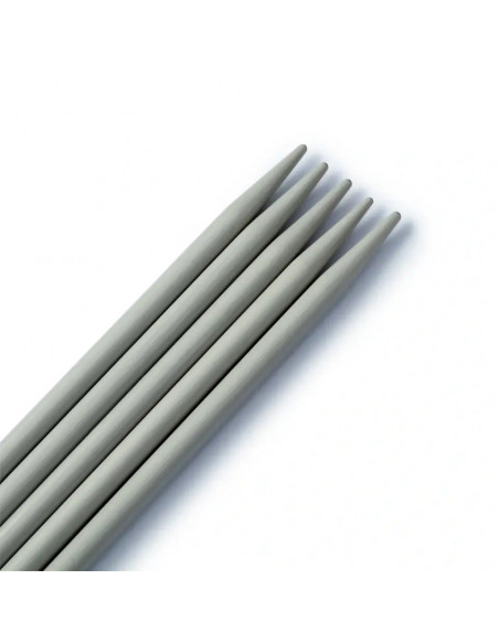 Aiguilles à tricoter à 2 pointes, 20cm, Ø4mm, gris perle