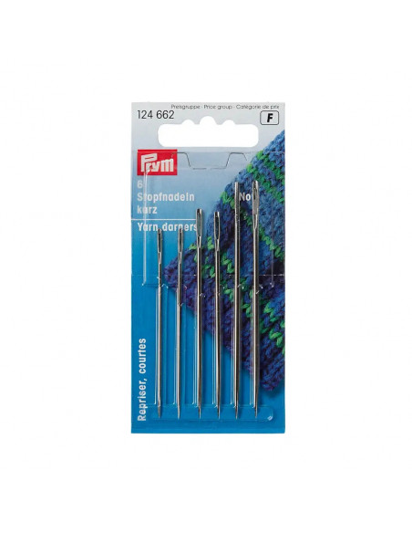 Aiguilles à repriser courtes, No. 5/0-1/0, assorties