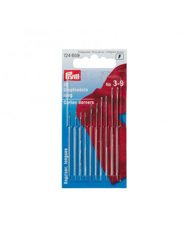 Aiguilles à repriser longues, No. 3-9, assorties