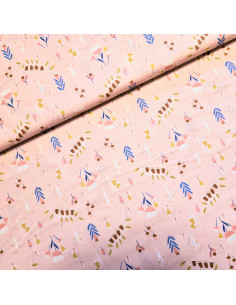 Popeline de coton, fleurs