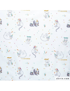 Popeline de coton, paresseux