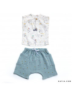 Popeline de coton, paresseux 2