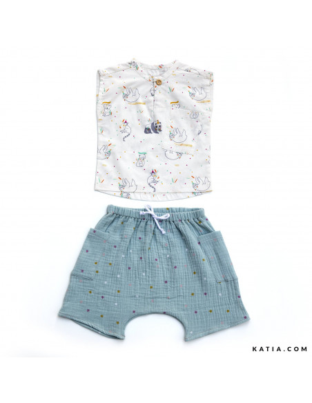 Popeline de coton, paresseux