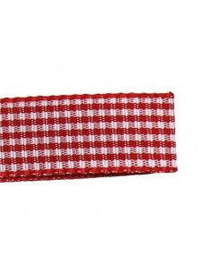 Ruban vichy, 10mm, rouge