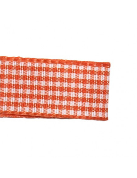 Ruban vichy, 10mm, orange